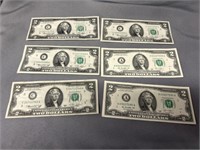(6) $2 Bills