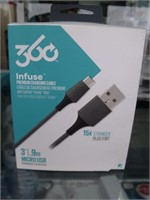 New 360 Electrical Infuse Micro USB to USB-A Prem)