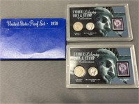 (2) Silver Nickel & Dime w/ Liberty Stamp