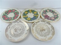 Lot of 5 Vintage Plates - Peace Freedom Love &