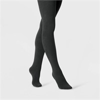 Flat Knit Fleece-Lined Tights - Black (M/L)