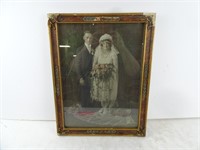 18" x 14" Antique Wedding Photo in Frame