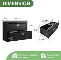 Lateral File Cabinet with Lock,2 Drawer DAMAGED