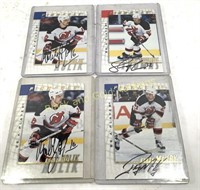 (4) Autographed 1988 Pinnacle NHL Sport Cards