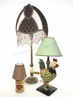 (3) Folk Art/ Neoclassical Style Table Lamps
