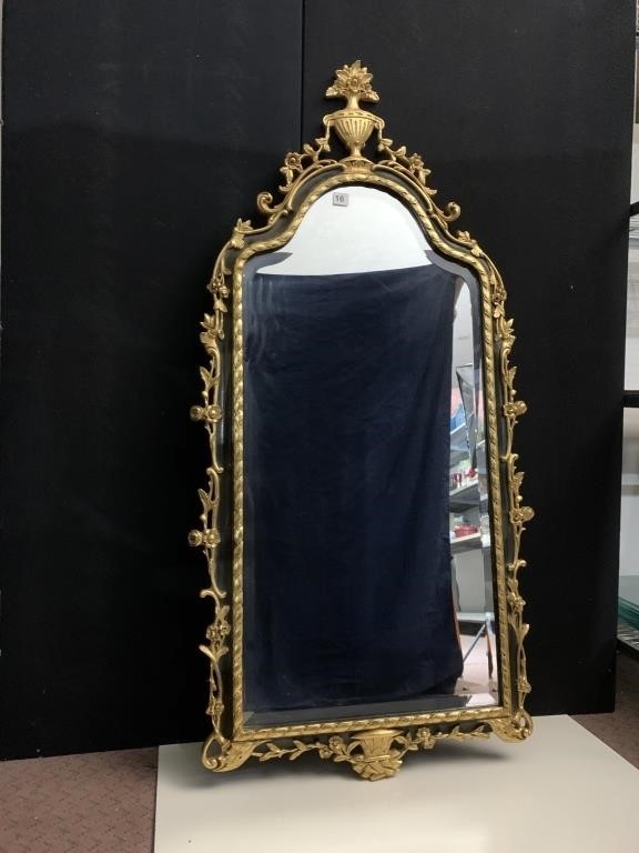 MIRROR URN TOP W/ DETAILED FLOWER ACCENT 57" H X