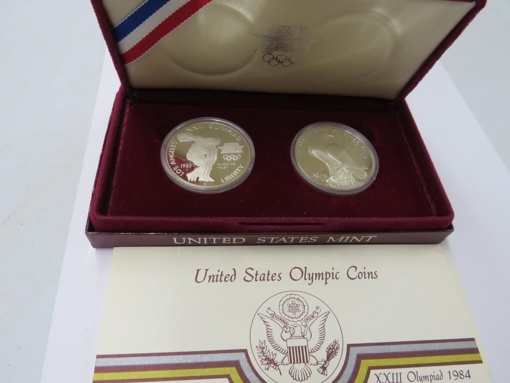 1984 US Olympic Silver Dollars - 2 Coin Set