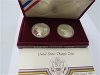 1984 US Olympic Silver Dollars - 2 Coin Set