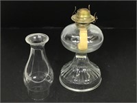 Vtg Glass Oil-Lamp w/ Chimney