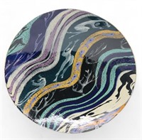 Signed Colorful Marble Design Bowl