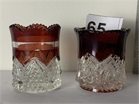 ANTIQUE RUBY FLASH TOOTHPICK HOLDERS