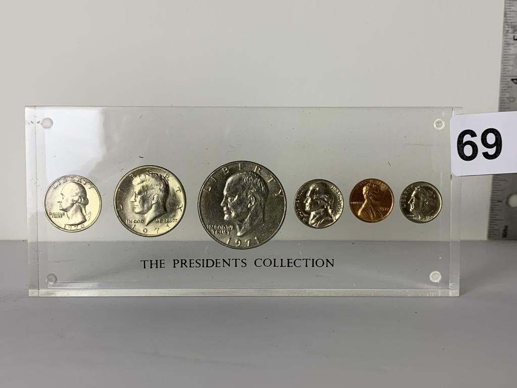 COIN SET IN LUCITE HOLDER