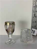 CORDIAL GLASS AND TOOTHPICK HOLDER