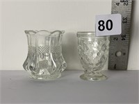 HOBNAIL AND CLEAR TOOTHPICK HOLDERS