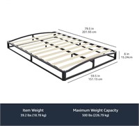Metal Platform Bed Frame Wood Slat Support, 6