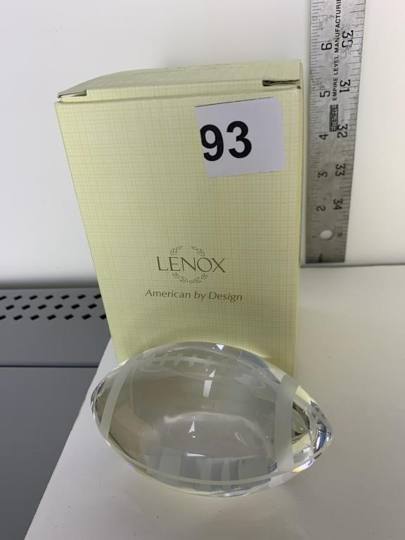 LENOX FOOTBALL CRYSTAL PAPER WEIGHT