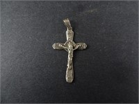 Sterling Silver Crucifix Pendant 1.5" 2.1g