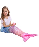 (17”x39”) Kids Mermaid Tail Blanket - Girls