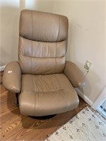 LEATHER CHAIR SWIVEL, RECLINER 39" H X 35" W X