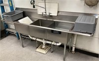 3 COMPARTMENT STAINLESS STEEL COMMERCIAL SINK