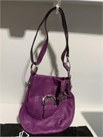 B, MAKOWSKY PURSE PURPLE WITH DUST COVER 11" H X