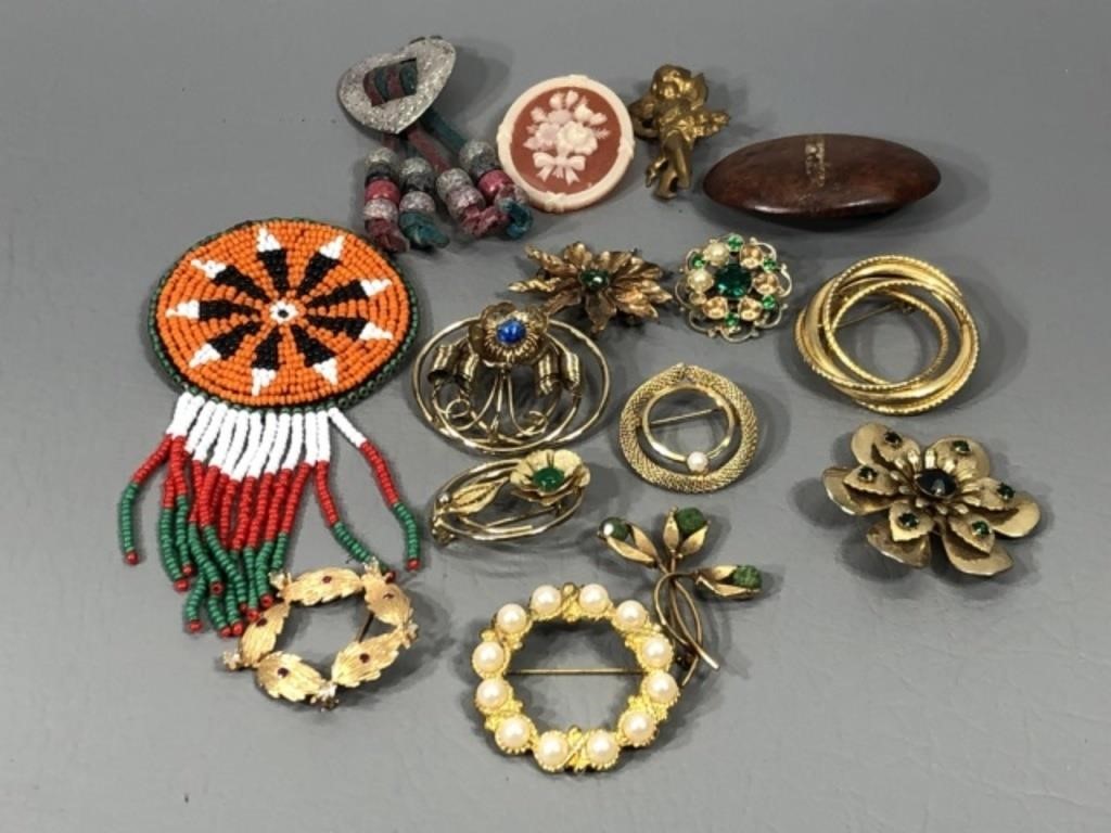 Variety of Vintage Brooches