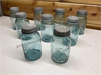 Blue Ball Jars with Zinc Lids