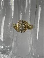 10K Yellow Gold Ladies Diamond Cluster Ring