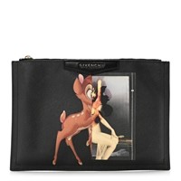 Givenchy Textured Coated Canvas Bambi Print Pouch