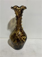 BUD VASE TORTOISE SHELL BROWN 10.5" H