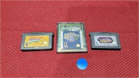2 gameboy advanced and 1 color games