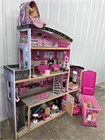 Metal Barbie house with accessories  51” by 14”