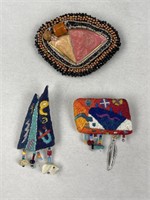 Handmade Seed Bead Slow Stitching Pins/Brooch