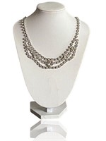 Exquisite Triple Drop Diamond Rowed Necklace