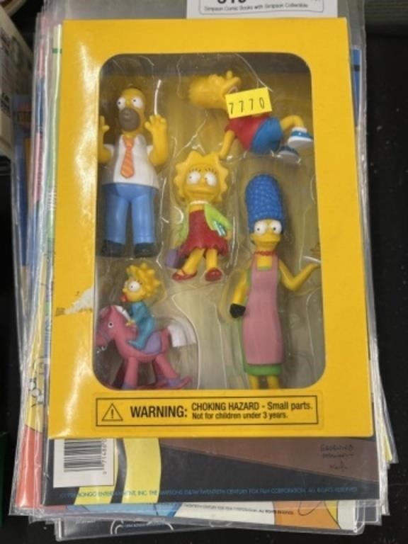 Simpson Comic Books with Simpson Collectibles