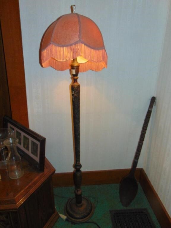 Antique Art Deco Era Lamp W/glass Finial