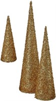 Regency 12/18/24 Glitter Cone Tree  Gold Set