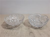 (2) Flower Glass Bowls