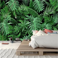 Rainforest Wallpaper - 108x75 Green  Black