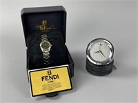 Ladies Fendi Wrist Watch & Movado Mini Desk Clock