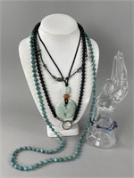 Beaded Necklaces, Jade Pendant, Seed Bead Bracelet