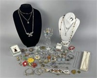 Costume Jewelry Pins, Charms, Necklaces, Earrings