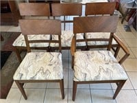 (5) Vintage Art Deco Oak Chairs