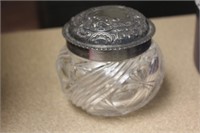 Ornate Sterling Top Glass Container