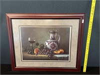 Triple Matted Still Life Picture in Wood Frame