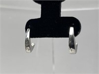 14K White Gold High Polish Diamond Earrings