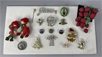 Christmas and Religious Pins Brooches