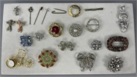 Rhinestone Brooches Pins Hat Stick Pins