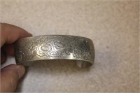 Oriental Pewter Bangle Bracelet
