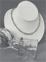 Sterling Silver Tacori Necklace & Bracelet Set